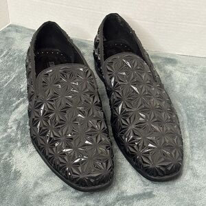 Stacy Adams Sequence Slip On Loafers Men's 13M Black Crystal Art Deco Party
